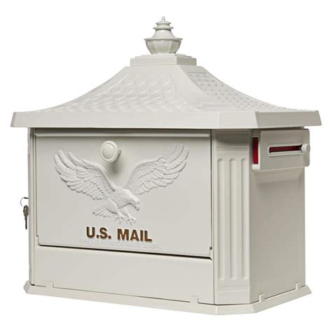 white metal post box with lock|Amazon.com: Locking Mailbox White.